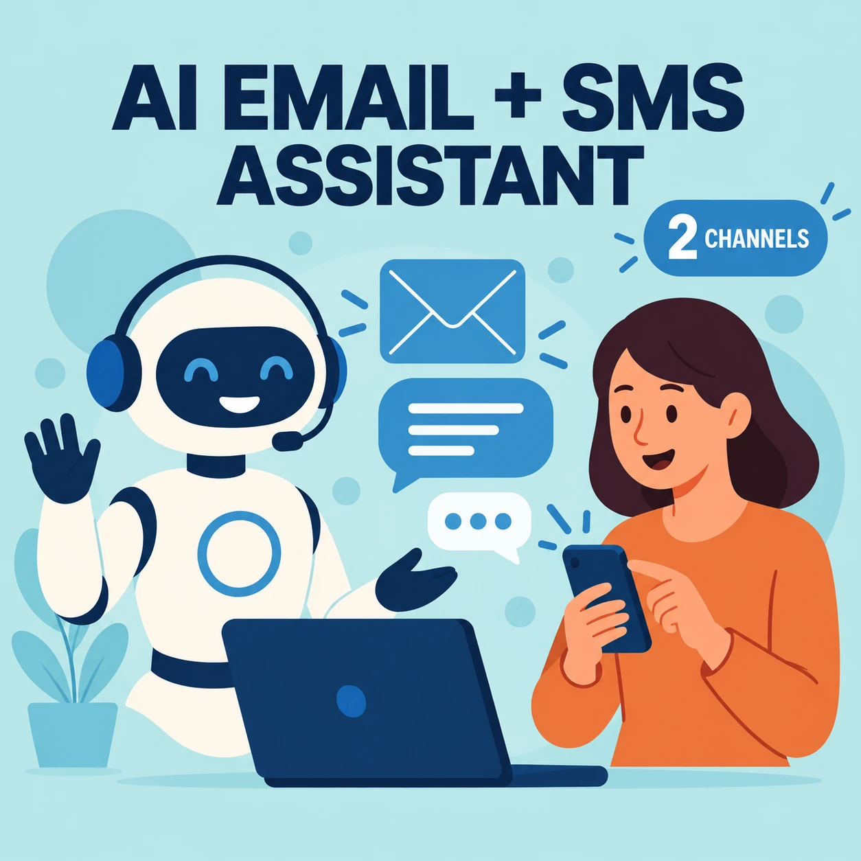 AI Assistant setup for email and SMS channels