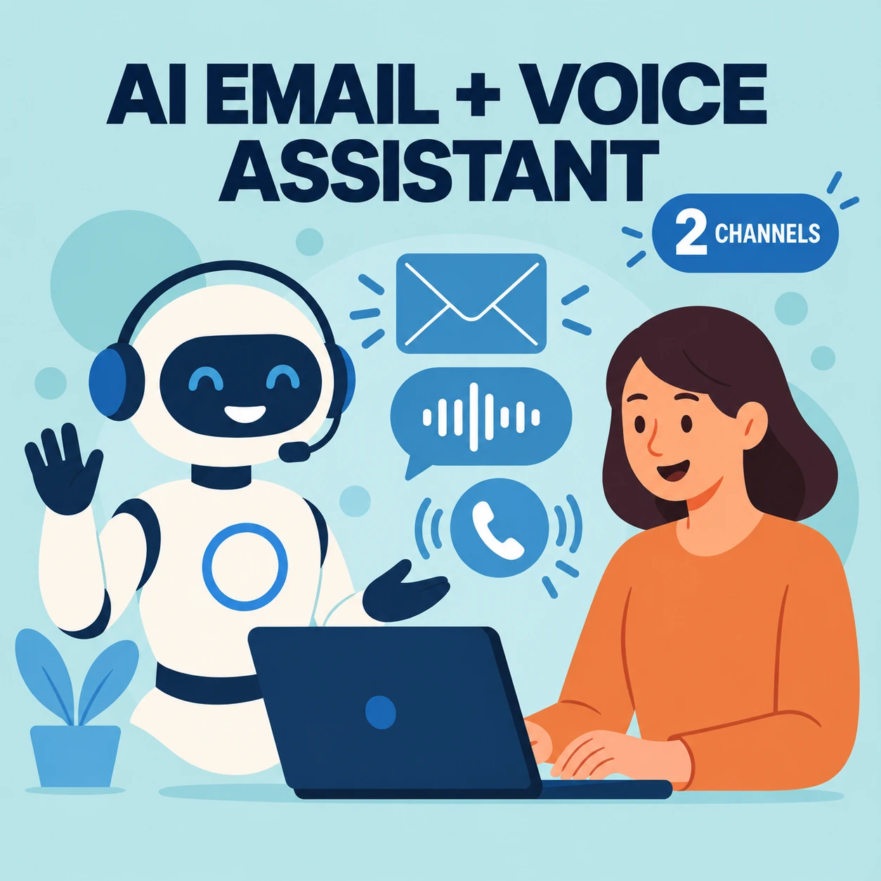 AI Assistant setup for email and voice channels