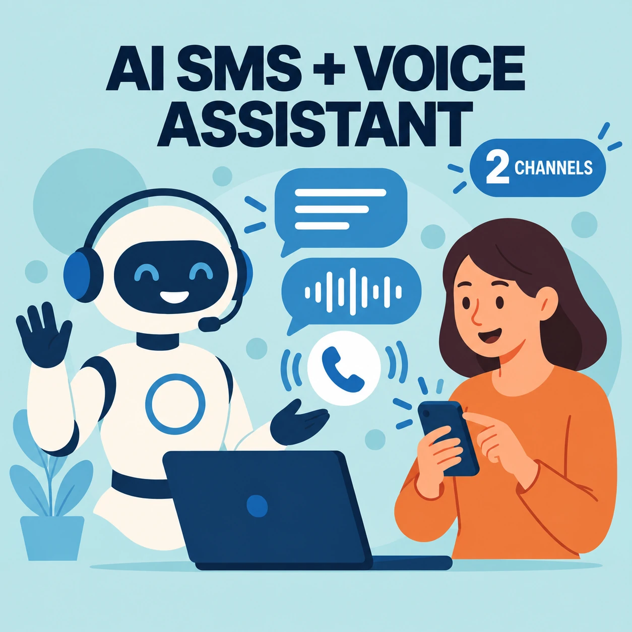AI Assistant setup for SMS and voice channels